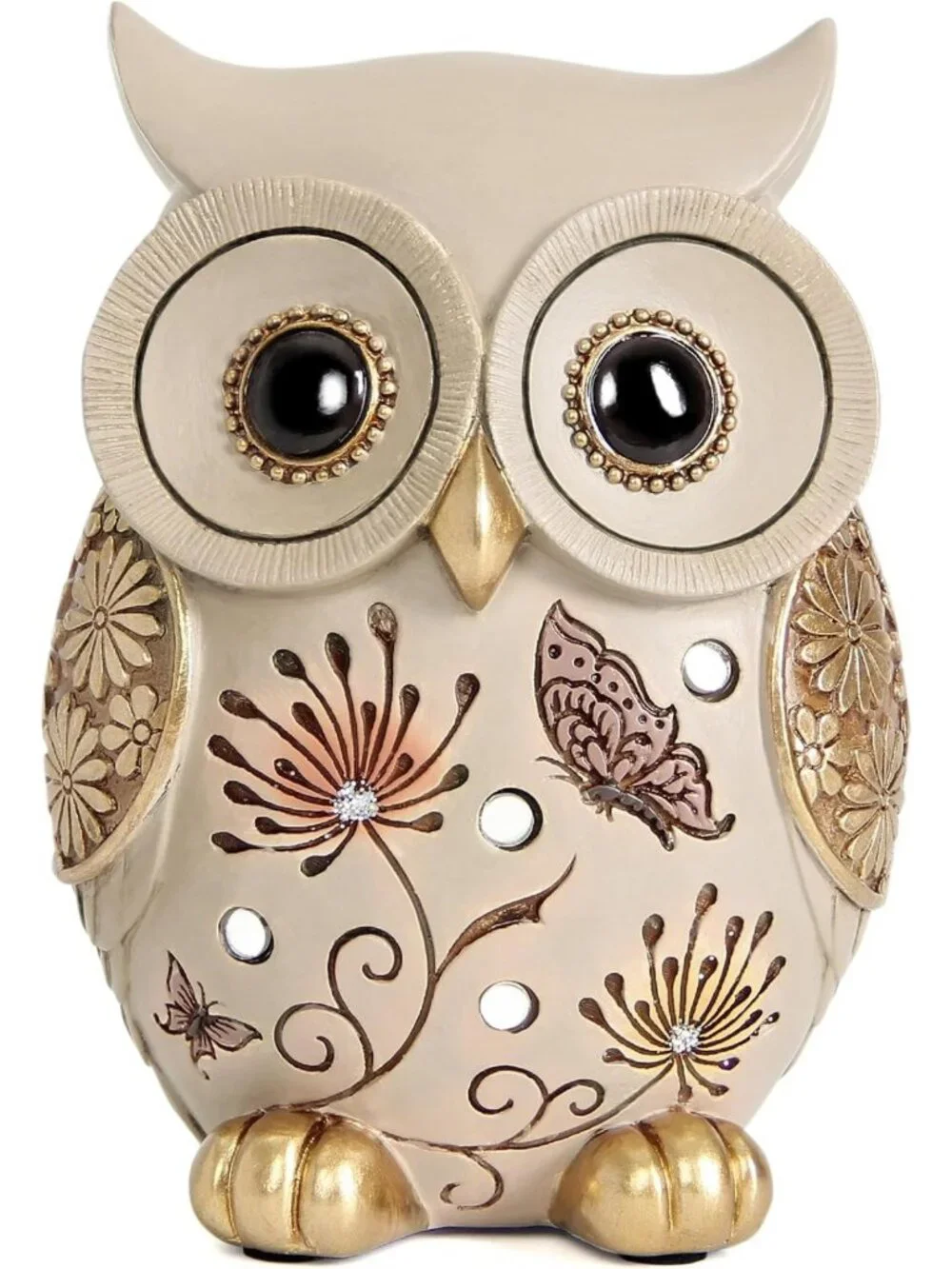 Charming Owl Statue for Home Decor - Boho Accents, Vintage Figurine for Bird